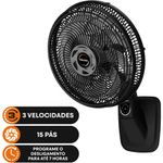 ventilador de parede mallory smart control 40cm preto