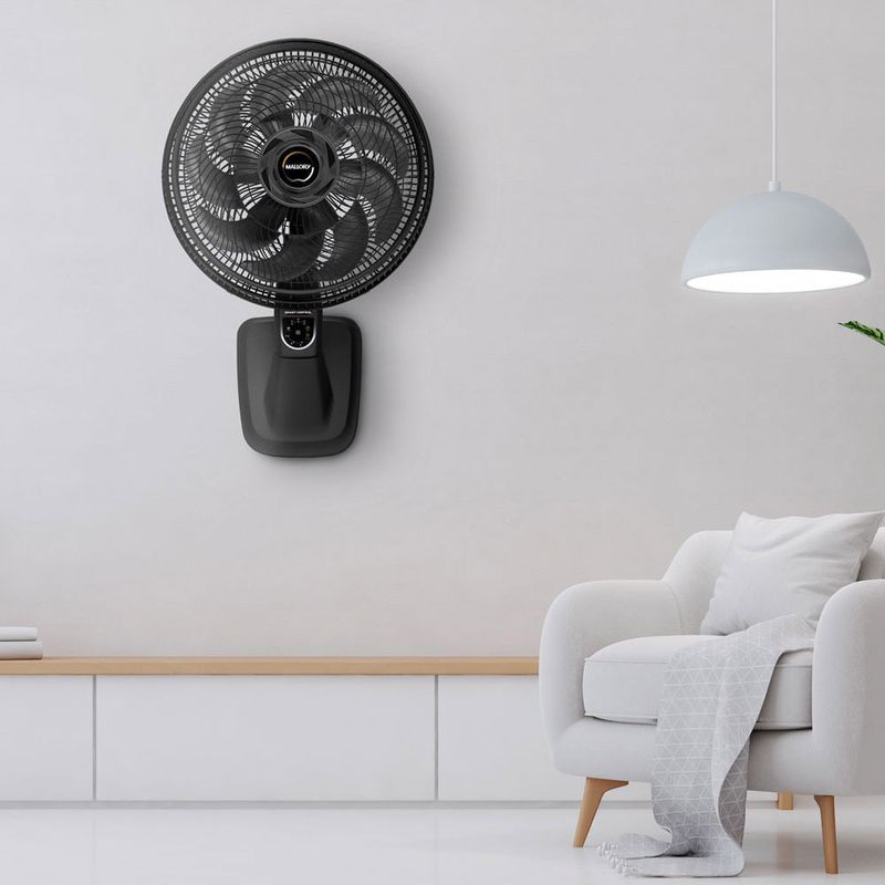 ventilador de parede mallory smart control 40cm preto