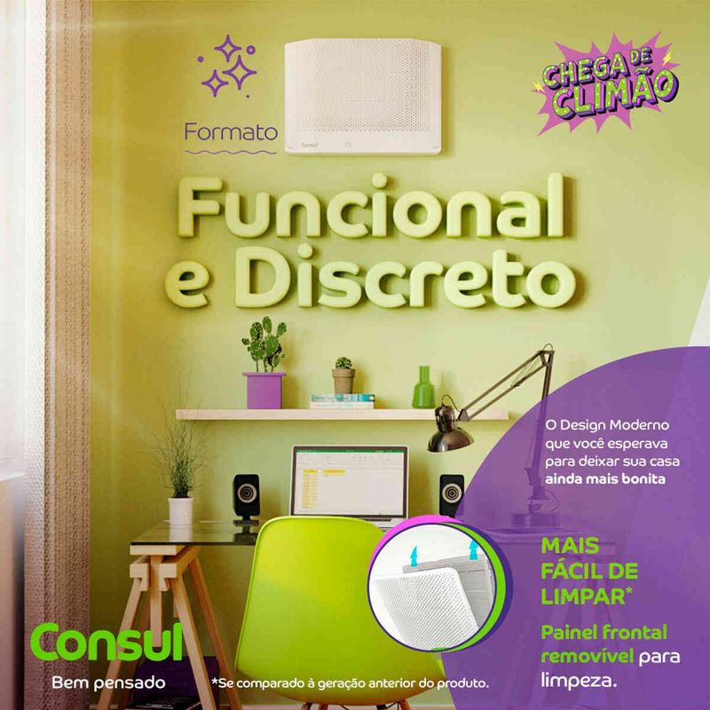 ar-condicionado janela consul 10.000 btus 220v branco ccb10fbbna