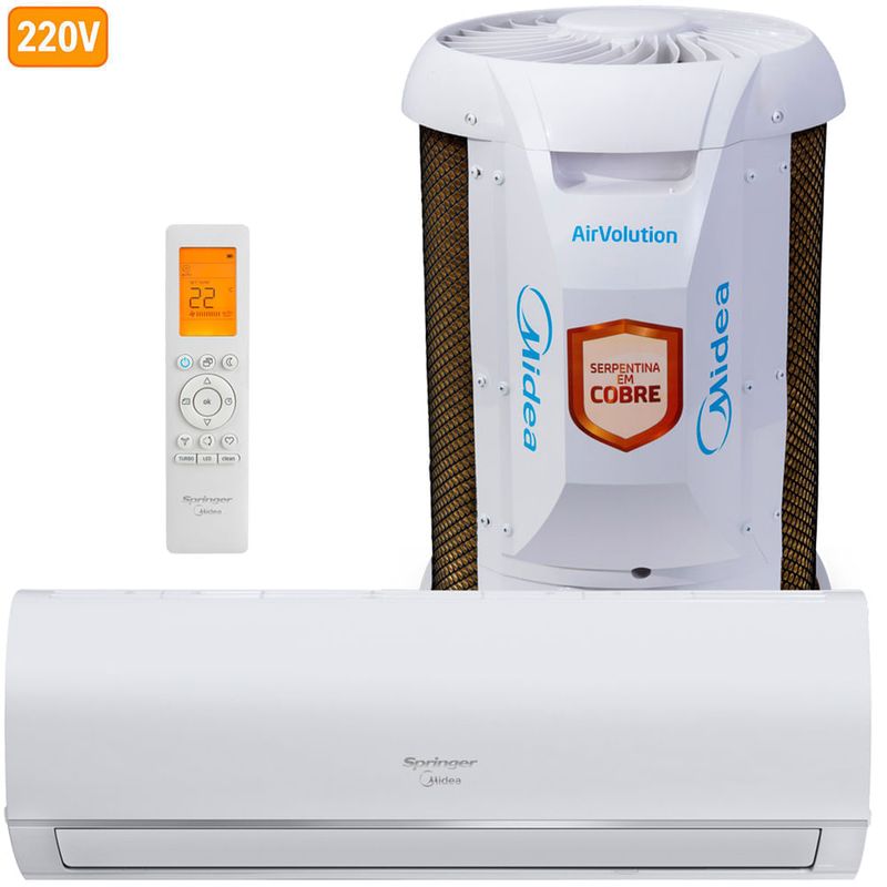 ar-condicionado split 12.000 btus springer midea airvolution 220v 2affci12s5/38tfci12s5