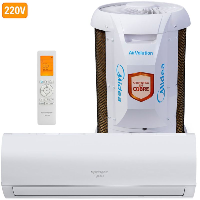 ar-condicionado split 30.000 btus springer midea airvolution 220v 42agfci30s5/38tfci30s5