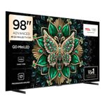 smart tv 98" tcl qd-mini led 4k 98c6k google tv dolby vision iq e atmos com subwoofer hdr11
