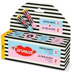 kit carmed sos lábios esfoliante e ultra gloss
