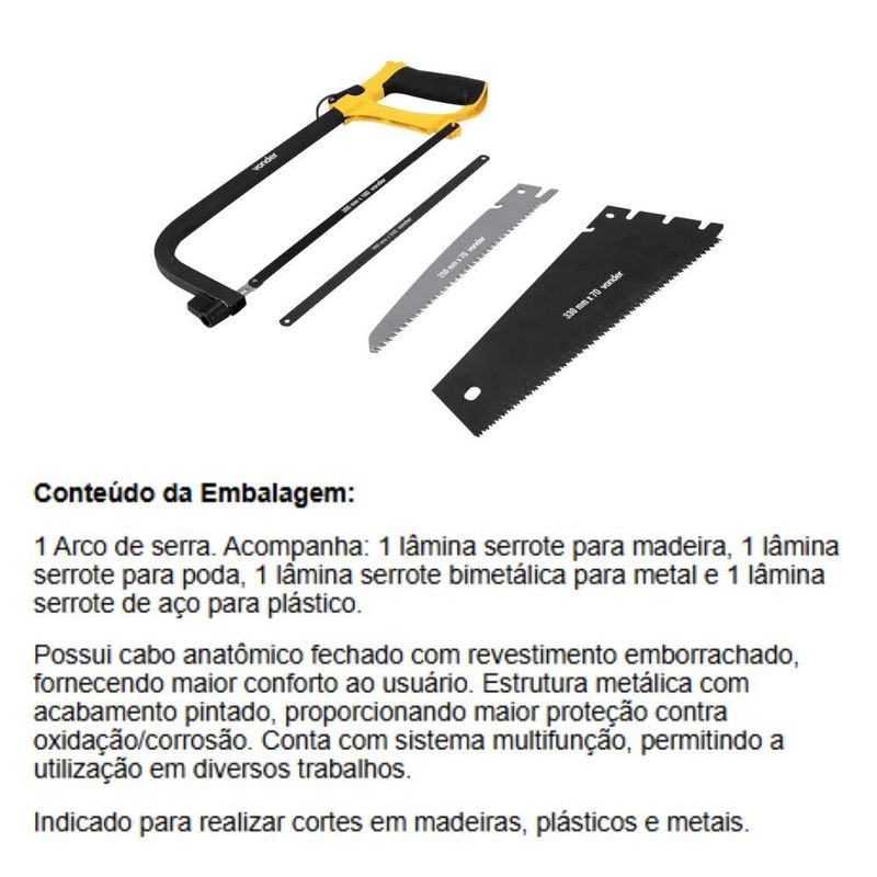 arco de serra vonder multifunção 3 em 1 (mp)