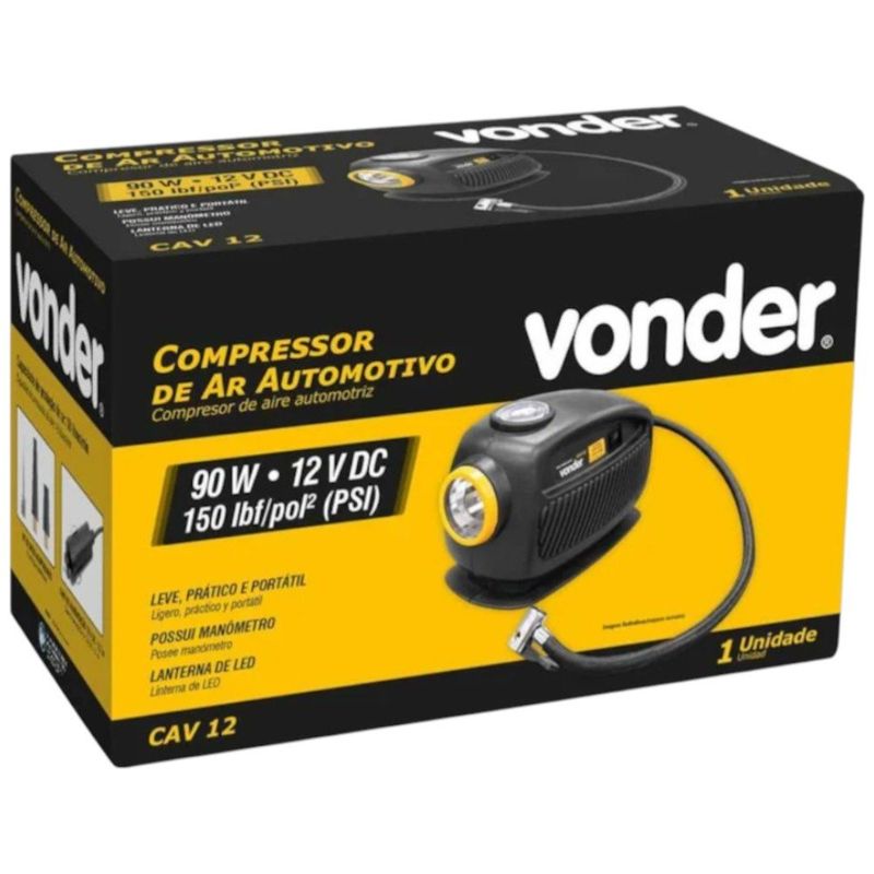 compressor de ar automotivo vonder 12v cav12 (mp)
