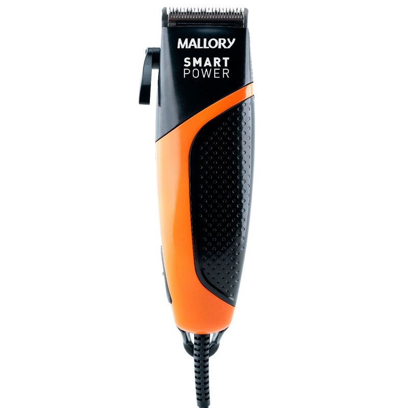 máquina de cortar cabelo mallory smart power preto e laranja