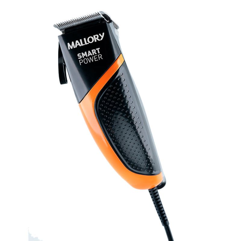 máquina de cortar cabelo mallory smart power preto e laranja