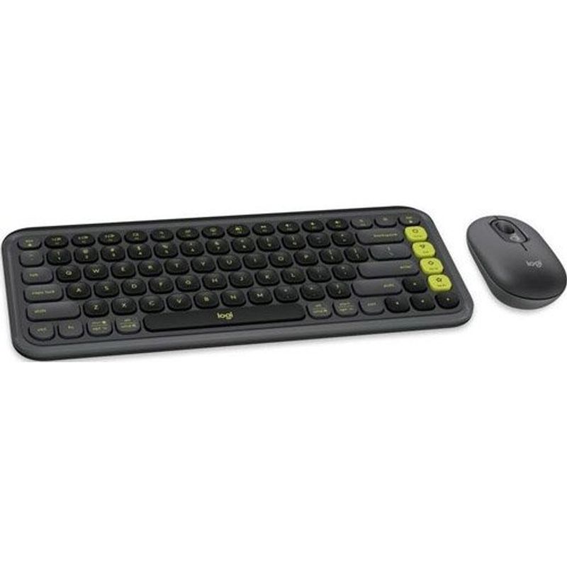 teclado e mouse logitech sem fio pop grafite
