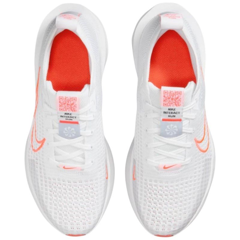 tênis de corrida feminino n° 34 nike interact run branco laranja 265870 (mp)