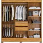 guarda-roupa 6 portas 2 gavetas baumon autazes cor cinamomo com off white 63220