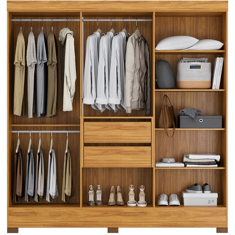 guarda-roupa 6 portas 2 gavetas baumon autazes cor cinamomo com off white 63220