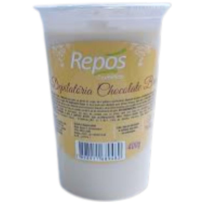 cera depilatória repós chocolate branco 400g (mp)