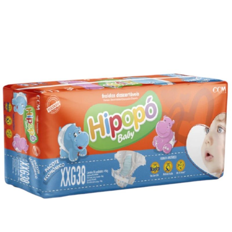 fralda hipopo baby econômico xxg 38 unidades (mp)