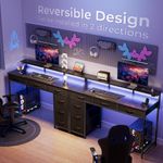 mesa de escritório huger 6 gavetas led preto a-mbi