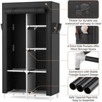 armário portátil rojasop 6 prateleiras preto a-mbi