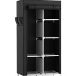 armário portátil rojasop 6 prateleiras preto a-mbi