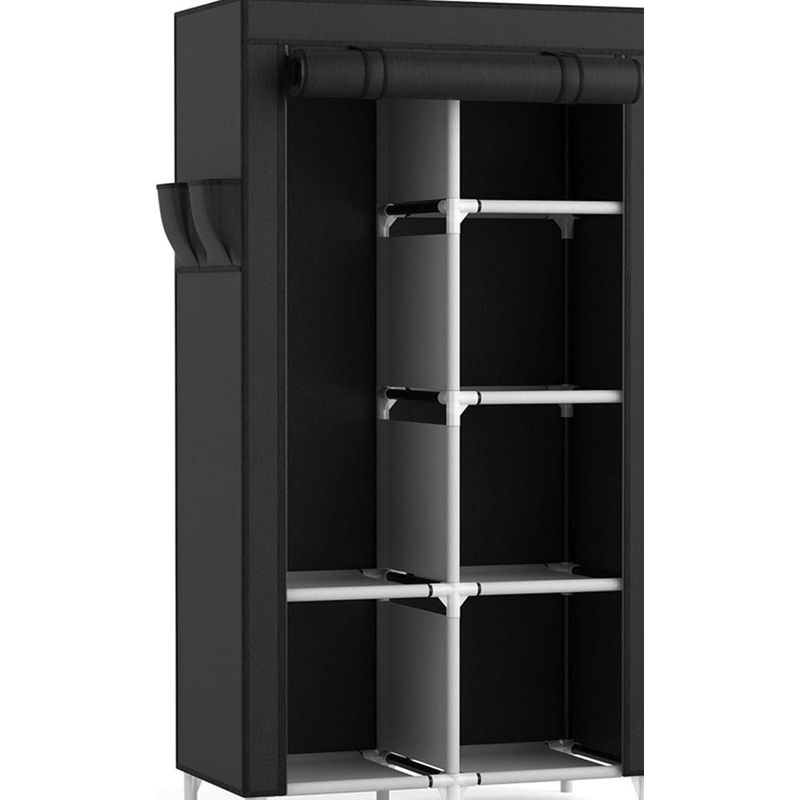 armário portátil rojasop 6 prateleiras preto a-mbi