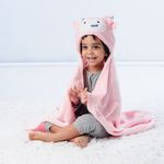 manta bebê pimpolho capuz vaquinha 75x100cm rosa (mp)