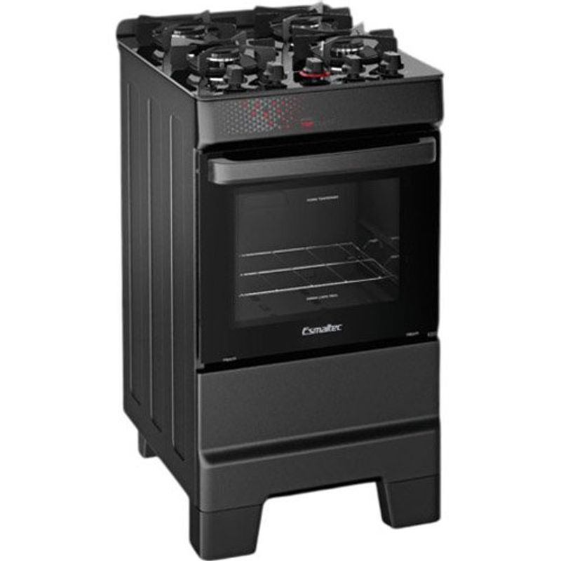fogão 4 bocas esmaltec top glass t4vap preto