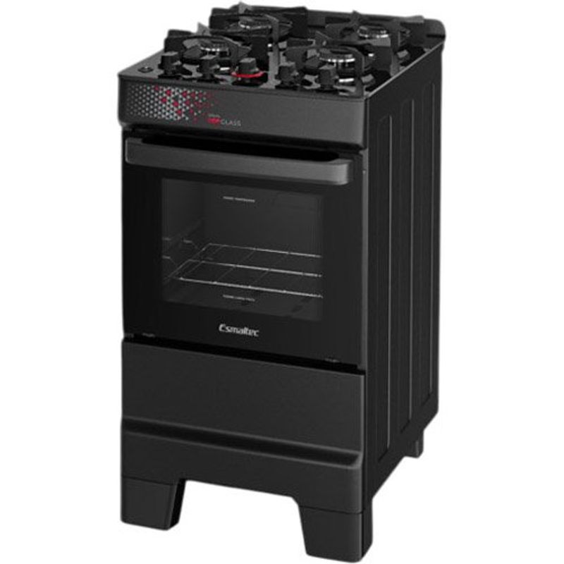fogão 4 bocas esmaltec top glass t4vap preto