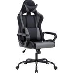 cadeira gamer com encosto alto em pu bestoffice cinza a-mbi