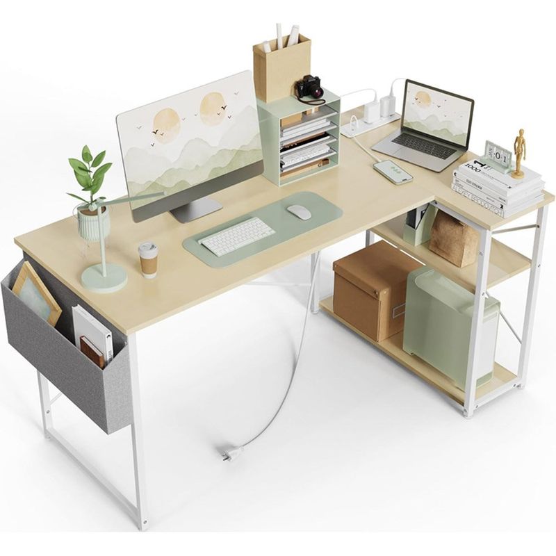 mesa de computador de canto pequena tiqlab bege a-mbi