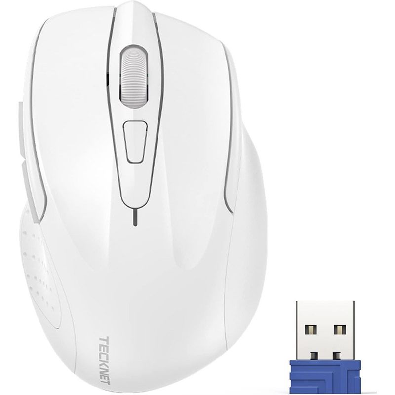 mouse tecknet sem fio 6 botões branco a-mbi