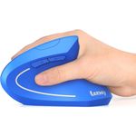 mouse ergonômico lekvey sem fio recarregável com 6 botões azul a-mbi