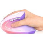 mouse ergonômico lekvey sem fio recarregável com 6 botões roxo/rosa a-mbi