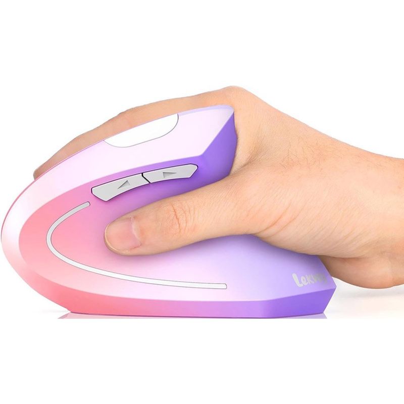 mouse ergonômico lekvey sem fio recarregável com 6 botões roxo/rosa a-mbi