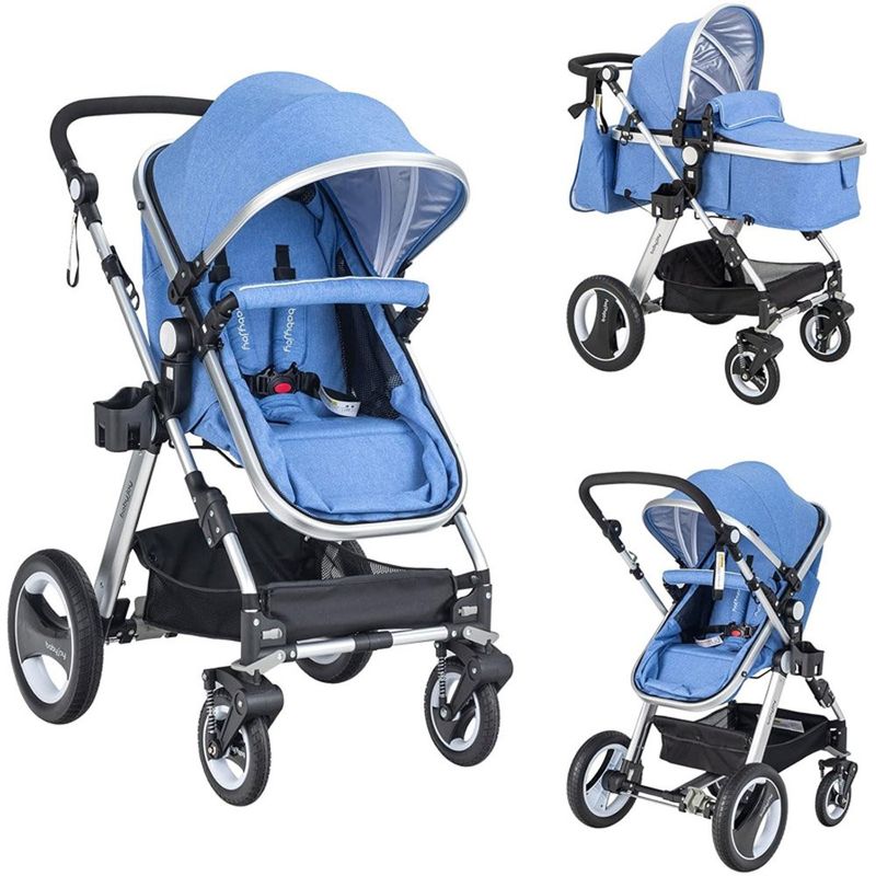 Carrinho de Bebê Baby Joy Conversível Azul