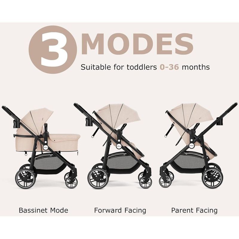 carrinho de bebê infans dobrável caqui a-mbi