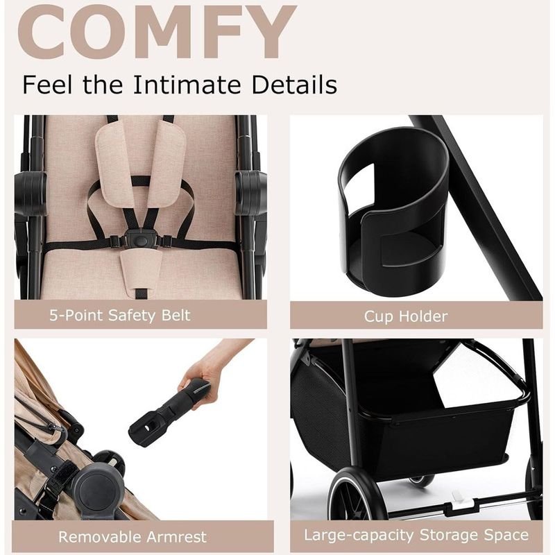 carrinho de bebê infans dobrável caqui a-mbi