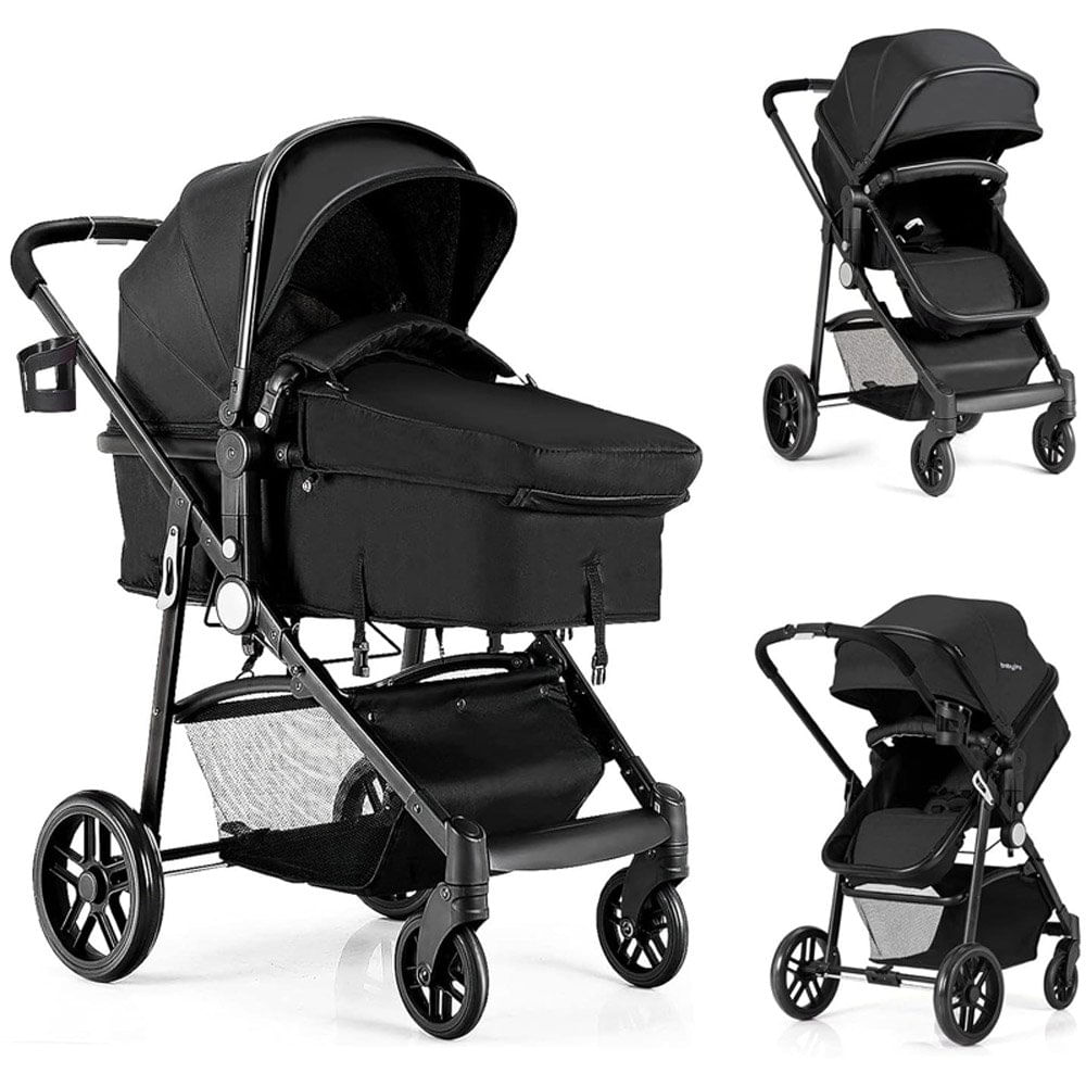 Carrinho de Bebê Baby Joy Conversível Preto