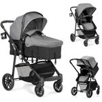carrinho de bebê baby joy conversível cinza a-mbi