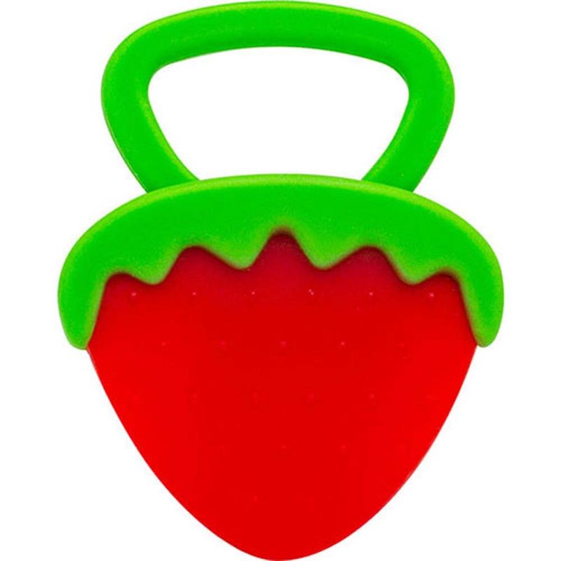 mordedor de silicone lolly morango