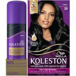 kit koleston tintura para cabelo preto 20 e retoque instantâneo preto 100ml