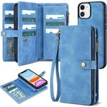 capinha para iphone 11 twohead magnética com porta-cartões azul a-mbi