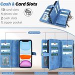 capinha para iphone 11 twohead magnética com porta-cartões azul a-mbi
