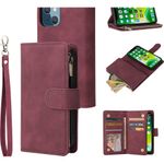 capinha para iphone 13 ueebai magnética com porta-cartões vinho a-mbi