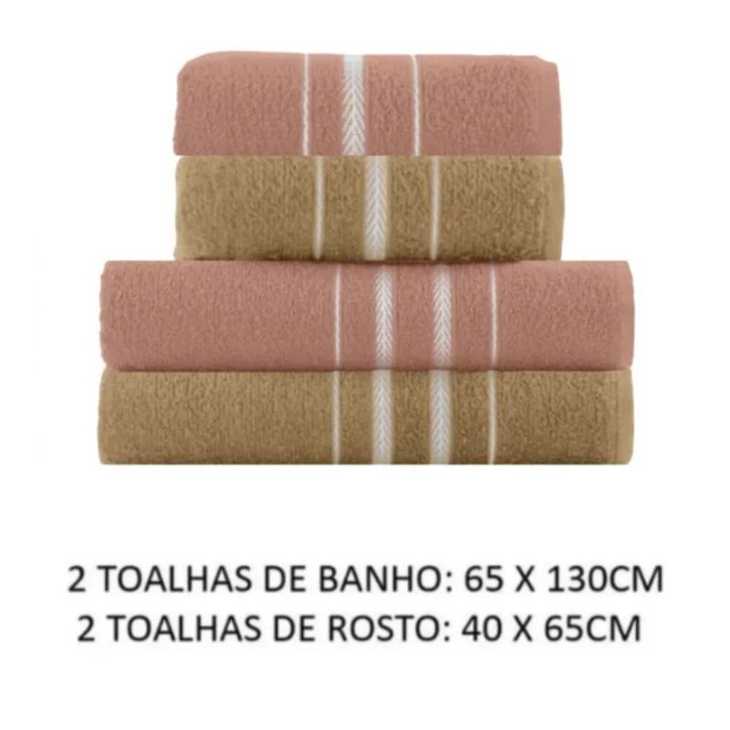 jogo de toalhas 4 peças teka escala sortido 102490 (mp)