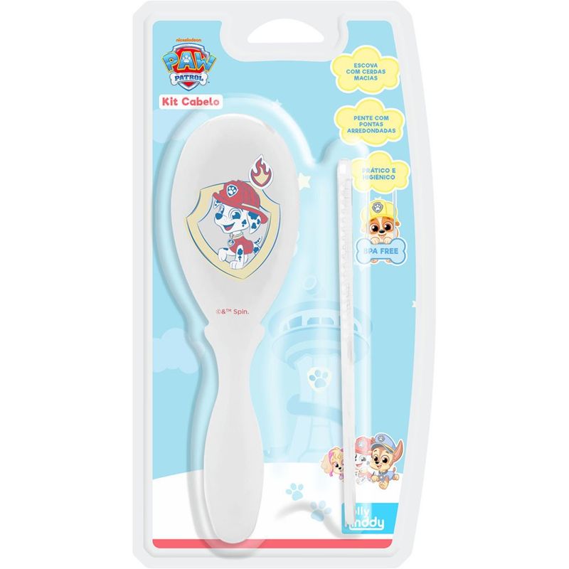 kit escova e pente lolly patrulha canina masculino