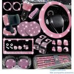 kit de acessórios para carro com brilho 27 peças nbtepem rosa a-mbi