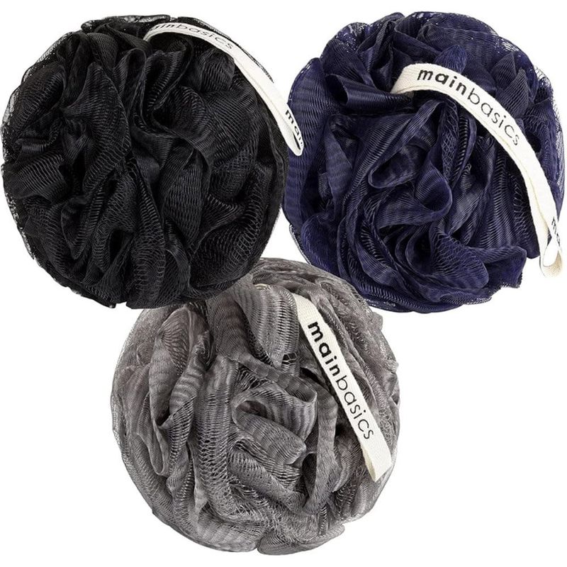 esponja bucha para banho 3 peças black ice mainbasics colorido a-mbi