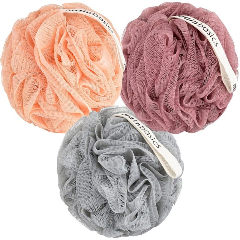 esponja bucha para banho 3 peças coral reef mainbasics colorido a-mbi