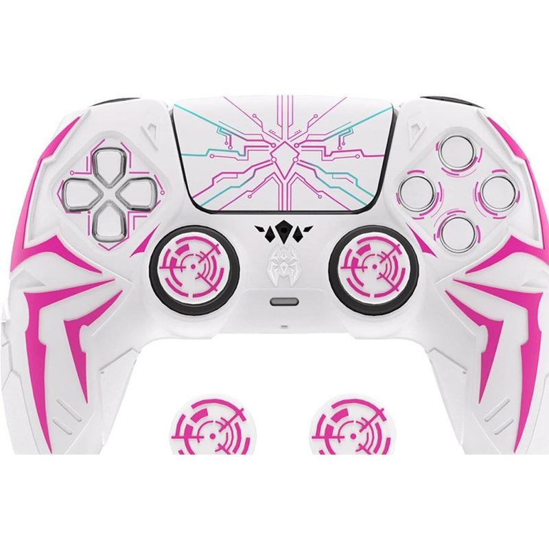 capa para controle ps5 aranha cibernética playvital branco/rosa a-mbi