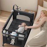 berço portátil 4 em 1 tinyglow preto a-mbi