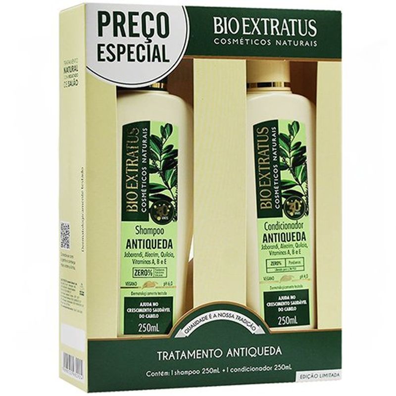 kit shampoo + condicionador bio extratus antiqueda jaborandi 250ml