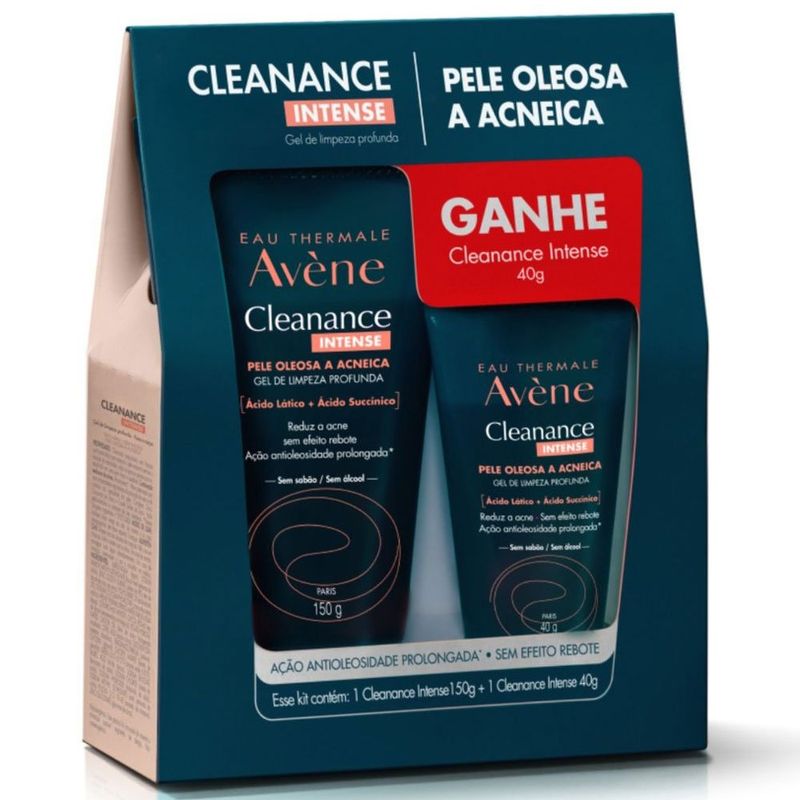 kit gel de limpeza profunda avène cleanance intense 150g + 40g