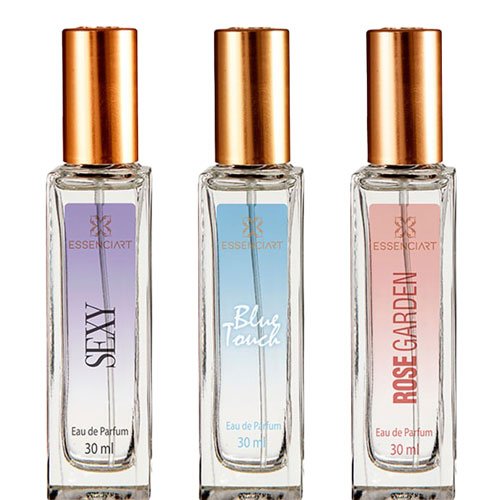 Kit Essenciart Feminino Sexy 3x30ml Blue Touch Rose Garden